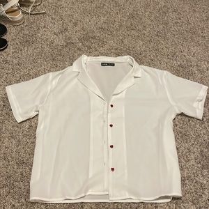 White Shein button down